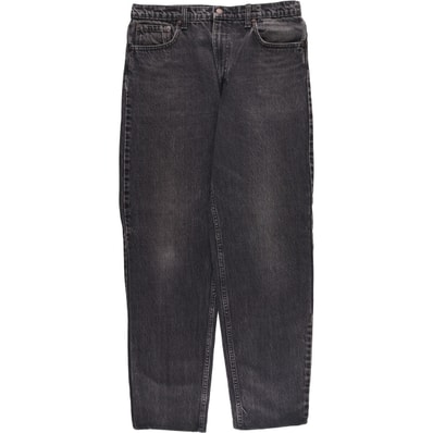 古着 90~00年代 リーバイス Levi's 550 RELAXED FIT TAPERED LEG オレンジタブ ブラックデニム テーパードデニムパンツ カナダ製 メンズw35相当/eaa571202