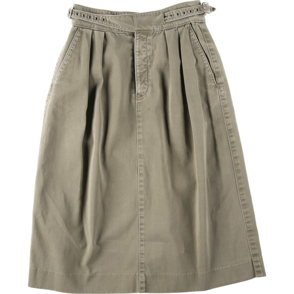 古着 ラルフローレン Ralph Lauren ツータック コットン ミモレ丈 Aラインスカート チノスカート レディースL相当/eaa618946