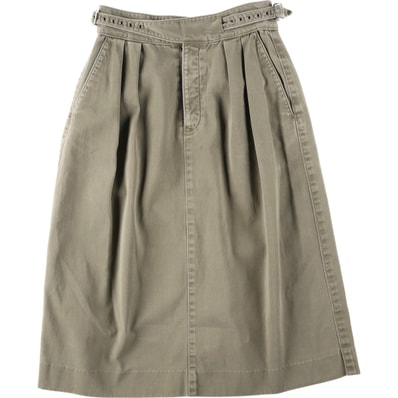 古着 ラルフローレン Ralph Lauren ツータック コットン ミモレ丈 Aラインスカート チノスカート レディースL相当/eaa618946