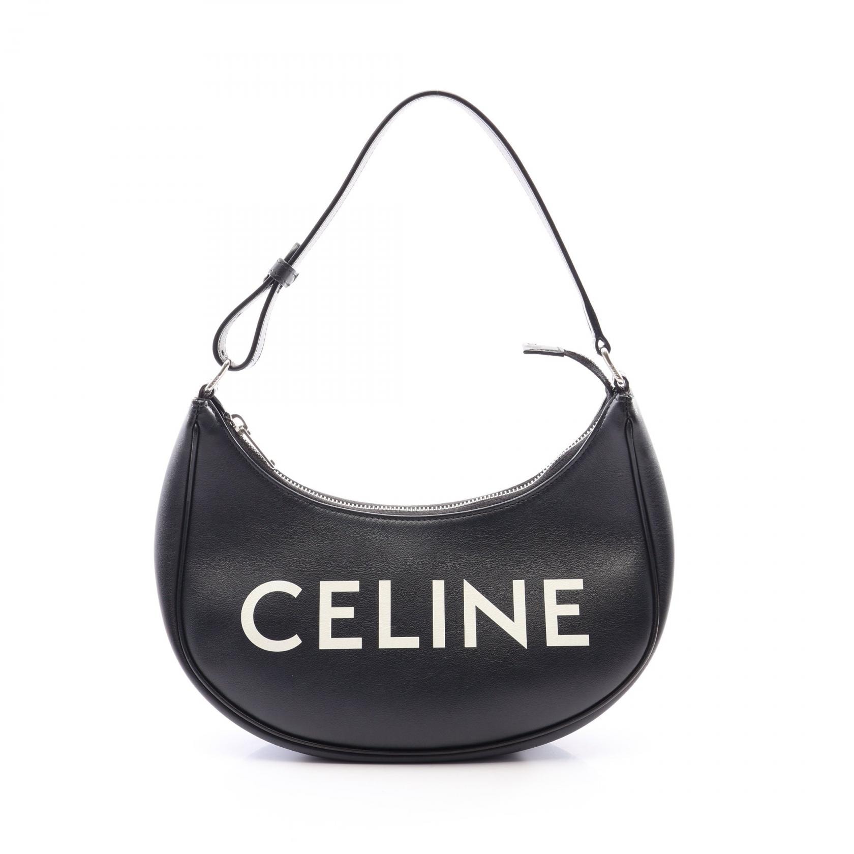 セリーヌ CELINE AVA アヴァ ミディアム ハンドバッグ バッグ レザー レディース ブラック系 【中古】