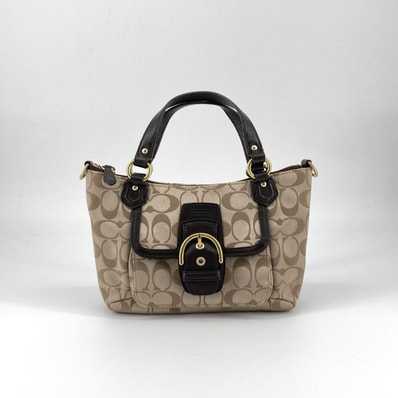 COACH(コーチ) シグネチャー 2way サテンキャンバス ミニバッグ F50084 ショルダーバッグ ベージュ