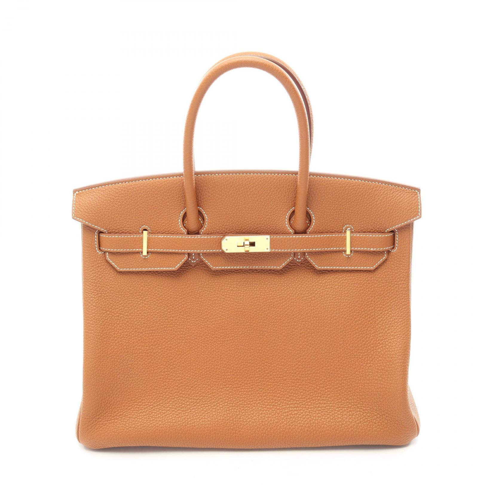 エルメス HERMES バーキン35 ゴールド ハンドバッグ バッグ レザー トゴ トゴ W刻印(2024年製造) レディース ブラウン系 【中古】