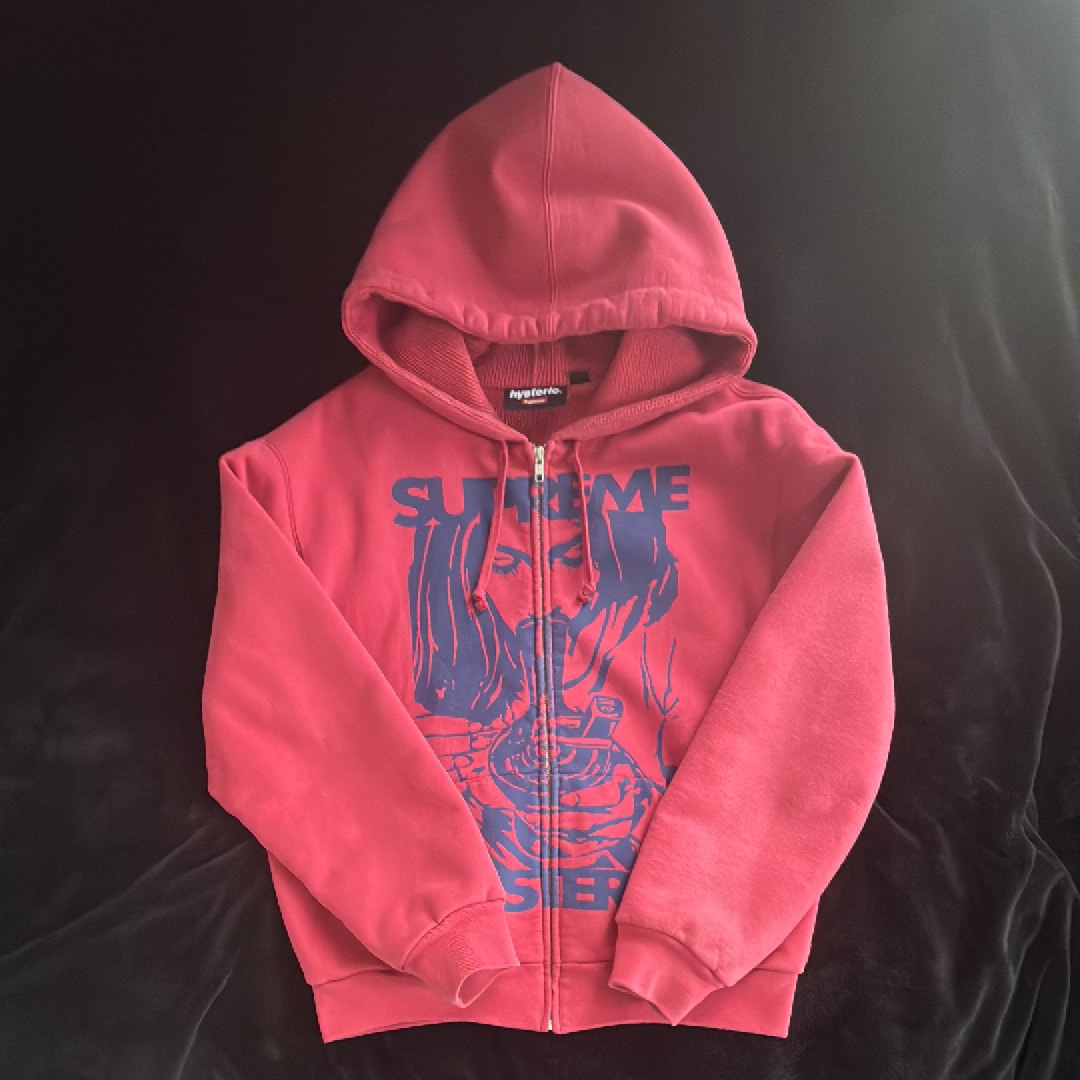 Supreme x HYSTERIC GLAMOUR Thermal Lined Zip Up Hooded Sweatshirt "Red"