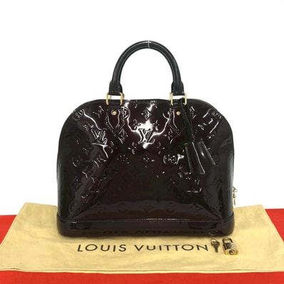 LOUIS VUITTON ルイヴィトン アルマ PM モノグラム ヴェルニ パテントレザー ハンドバッグ ブラウン
87123