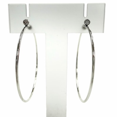 美品 ティファニー ピアス ダイヤモンド フープ シルバー レディース