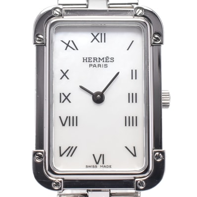 エルメス HERMES CR2.210 クロアジュール ホワイトシェル クォーツ レディース 美品 箱付き 腕時計 I#147919
