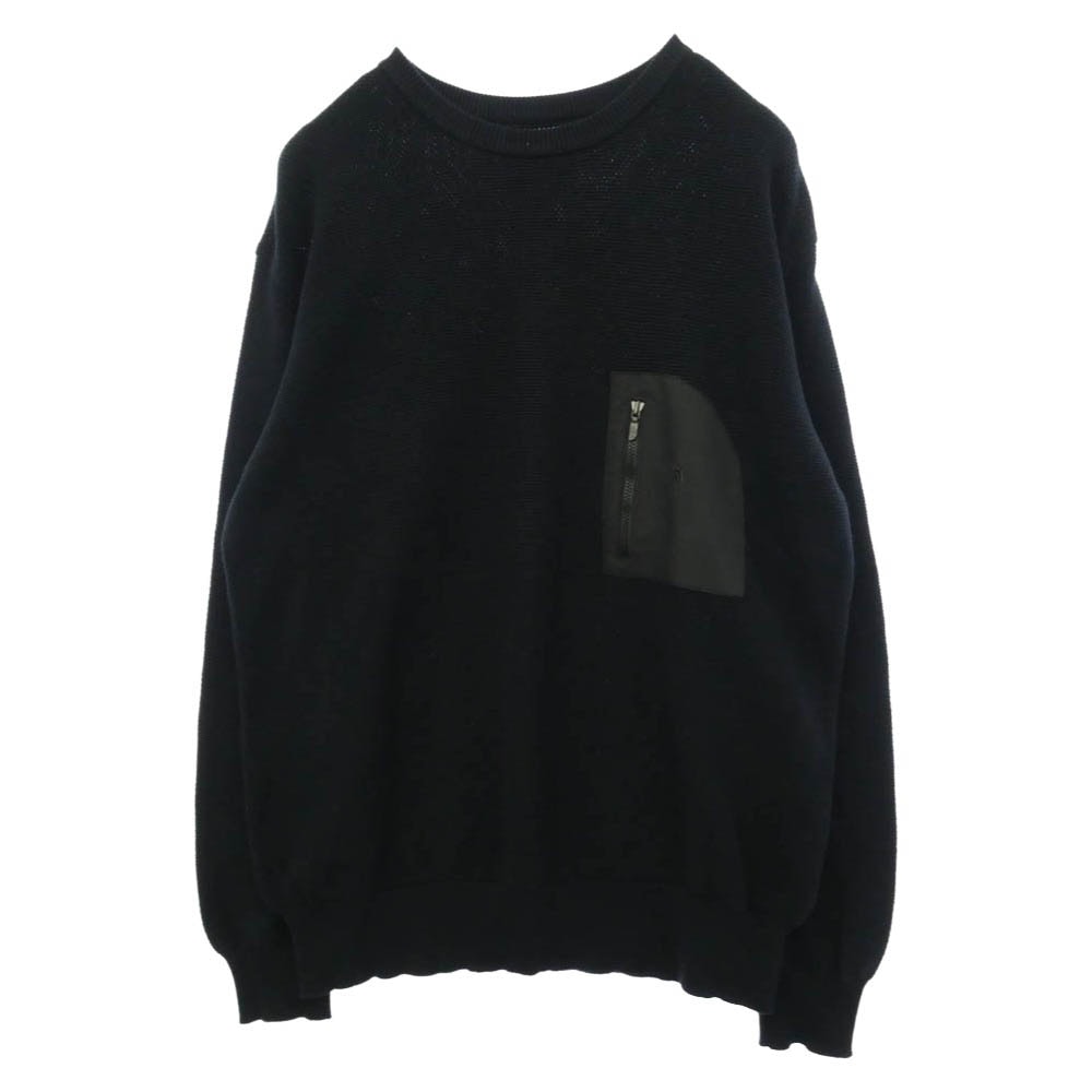 THE NORTH FACE ノースフェイス NT6100N PURPLE LABEL パープルレーベル PACK FIELD SWEATER パック フィールド ニット セーター ブラック系 M【中古】