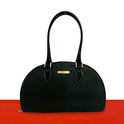 BURBERRY バーバリー ロゴ 金具 ノバチェック レザー ハンドバッグ ブラック
145-6