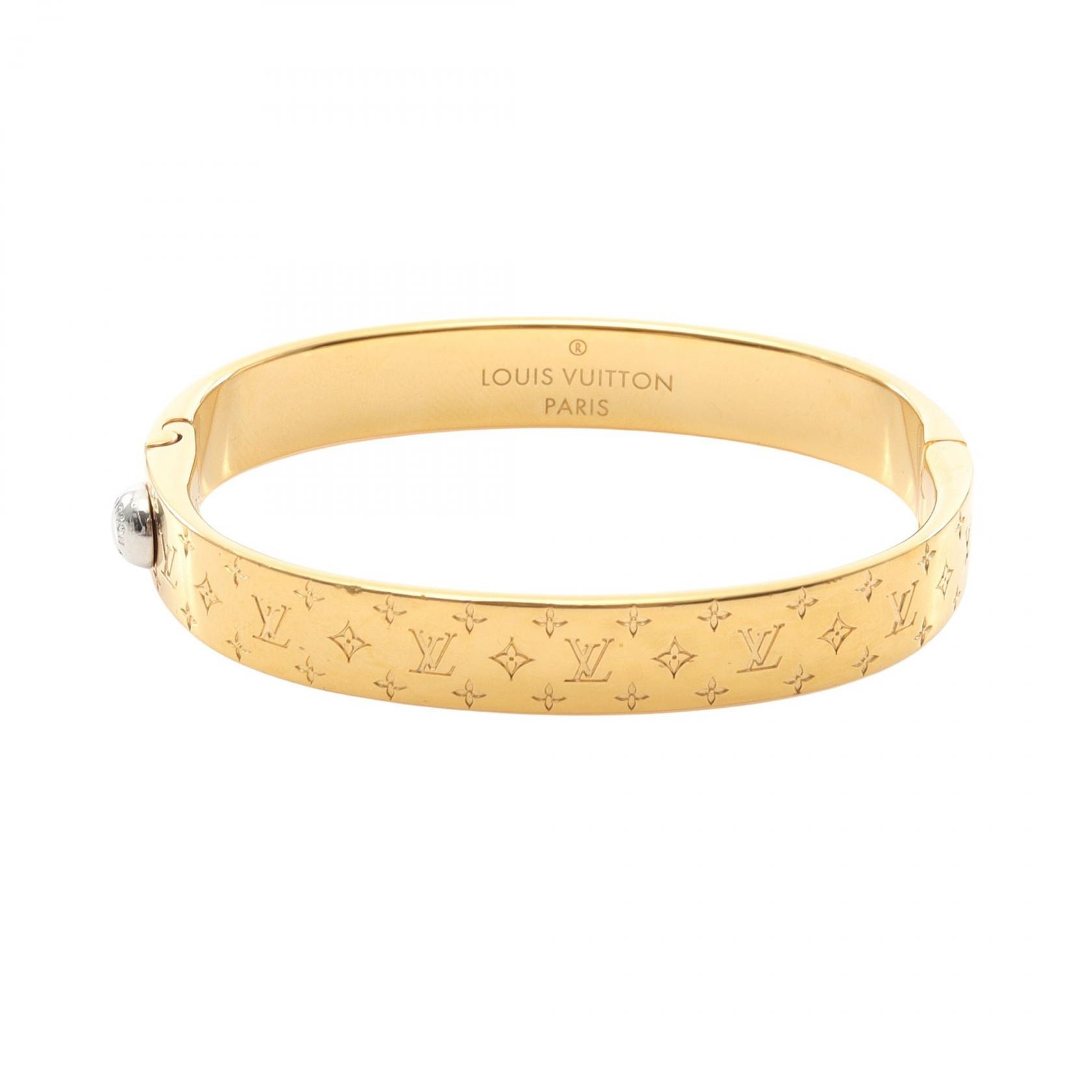 ルイ・ヴィトン LOUIS VUITTON カフ ナノグラム バングル アクセサリー GP(ゴールドメッキ) シルバー レディース ゴールド系 / シルバー系 M00251 【中古】