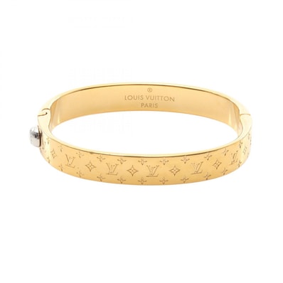 ルイ・ヴィトン LOUIS VUITTON カフ ナノグラム バングル アクセサリー GP(ゴールドメッキ) シルバー レディース ゴールド系 / シルバー系 M00251 【中古】