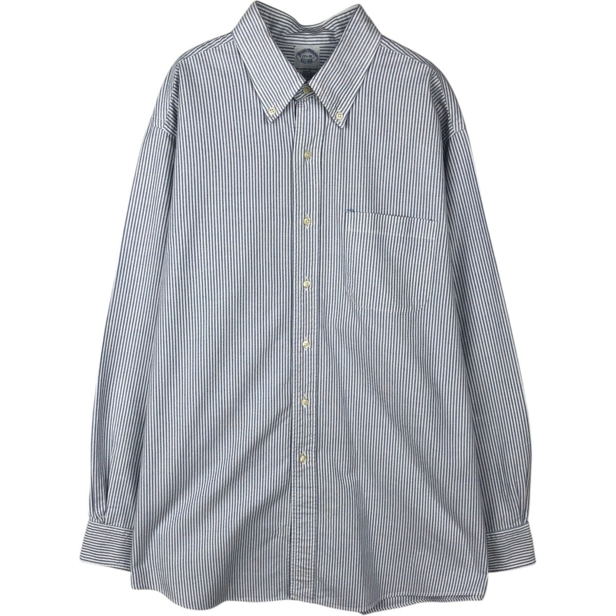 古着 ブルックスブラザーズ Brooks Brothers Est.1818 長袖 ボタンダウンストライプシャツ USA製 メンズXL相当/eaa646577