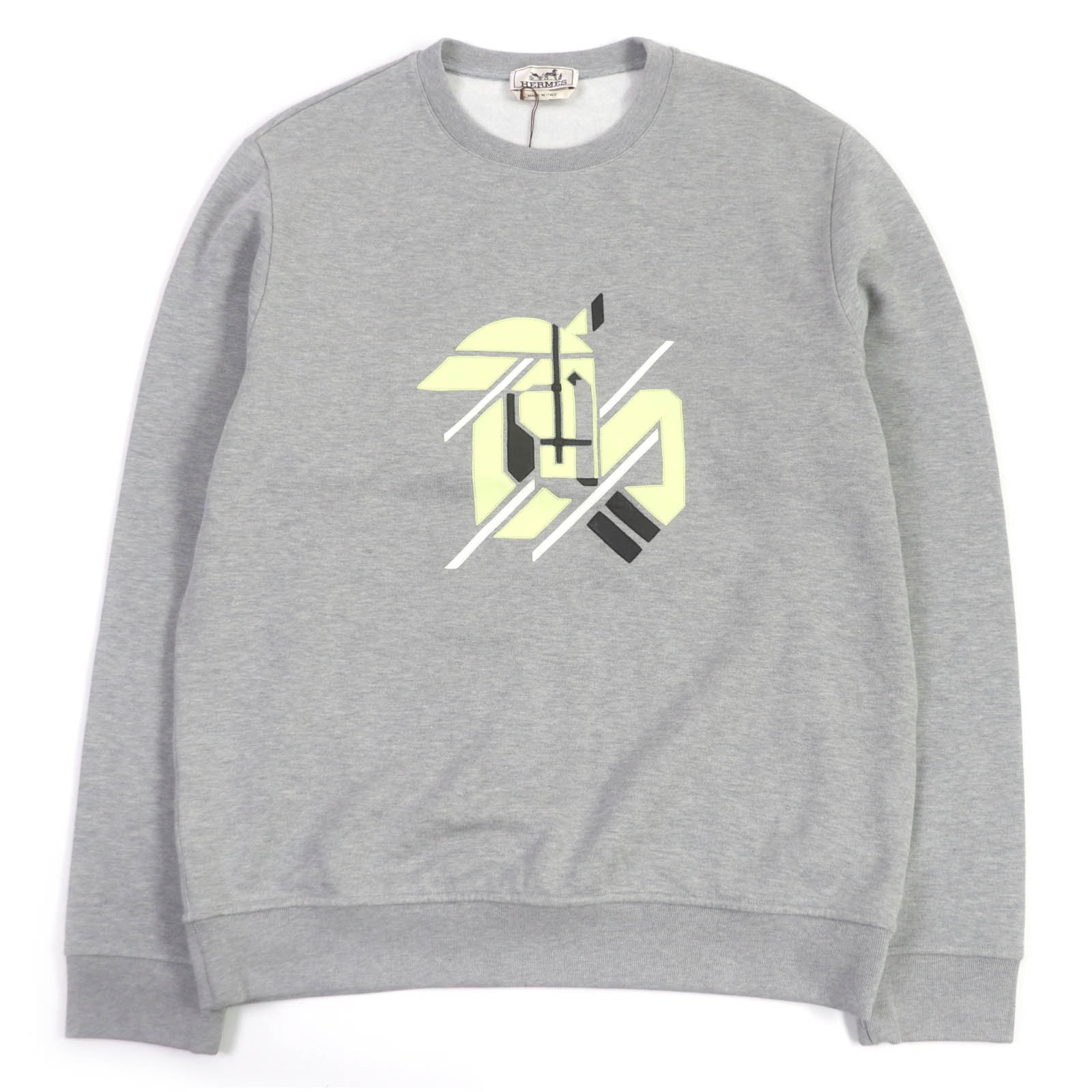 未使用品 エルメス
 スウェット シュヴォー・アン・シンメトリー グレー メンズ L