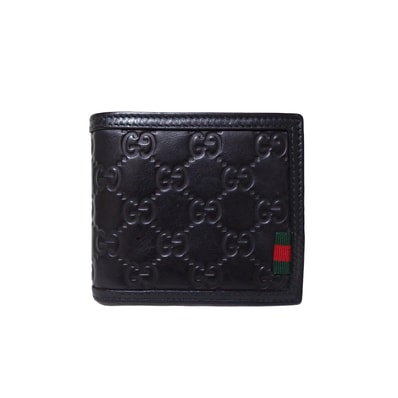 GUCCI グッチ GG シマ 237359 ブラック ブラック メンズ 二つ折り財布