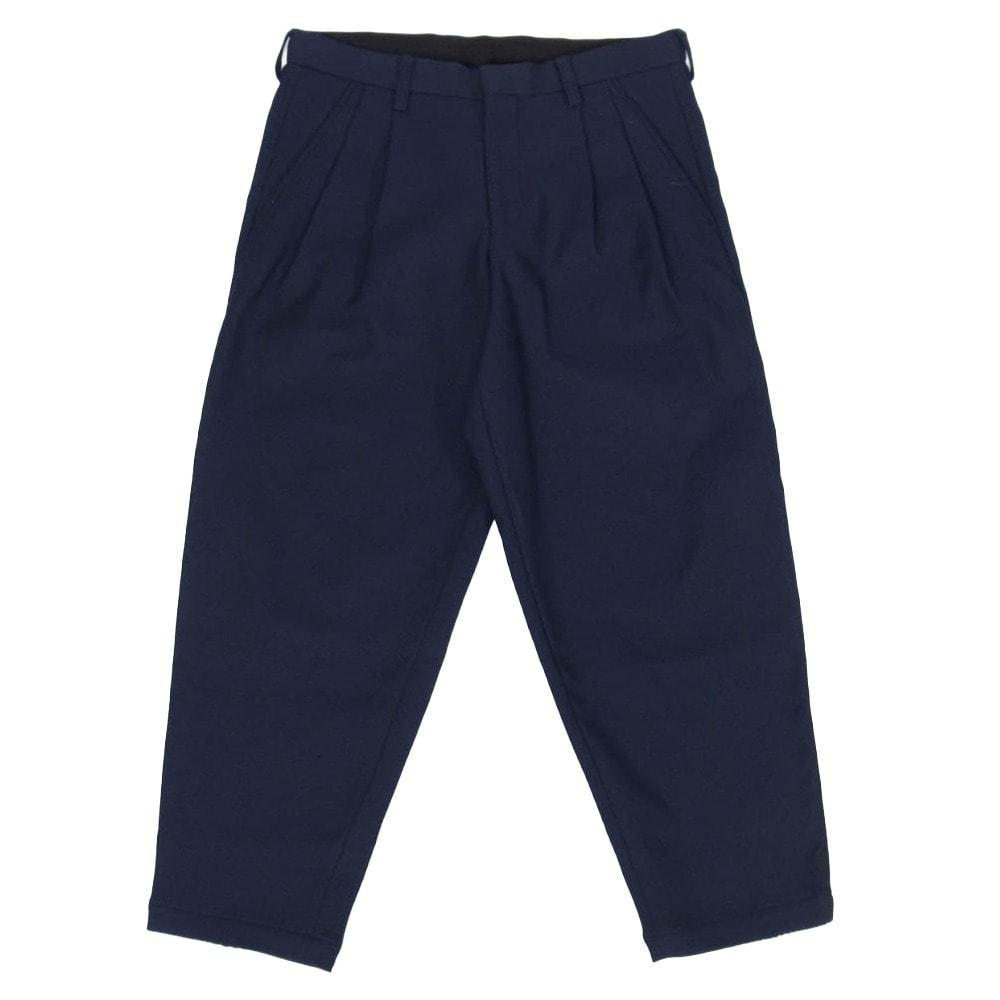 kolor カラー パンツ 21AW 21WCM-P08101 2タック クロップド テーパード パンツ ネイビー系 1【中古】