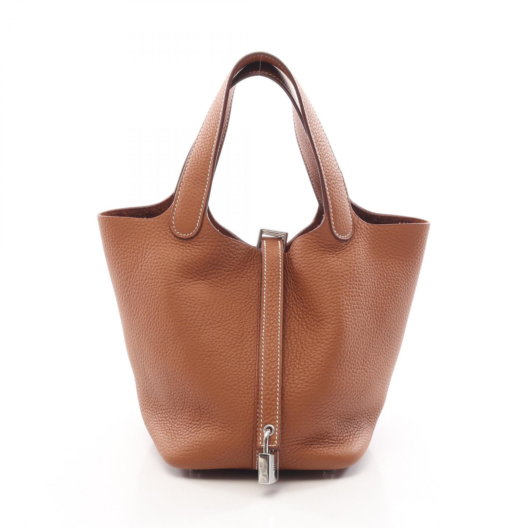 エルメス HERMES ピコタンロックPM ゴールド ハンドバッグ バッグ トリヨンクレマンス トリヨンクレマンス Z刻印(2021年製造) レディース ブラウン系 【中古】