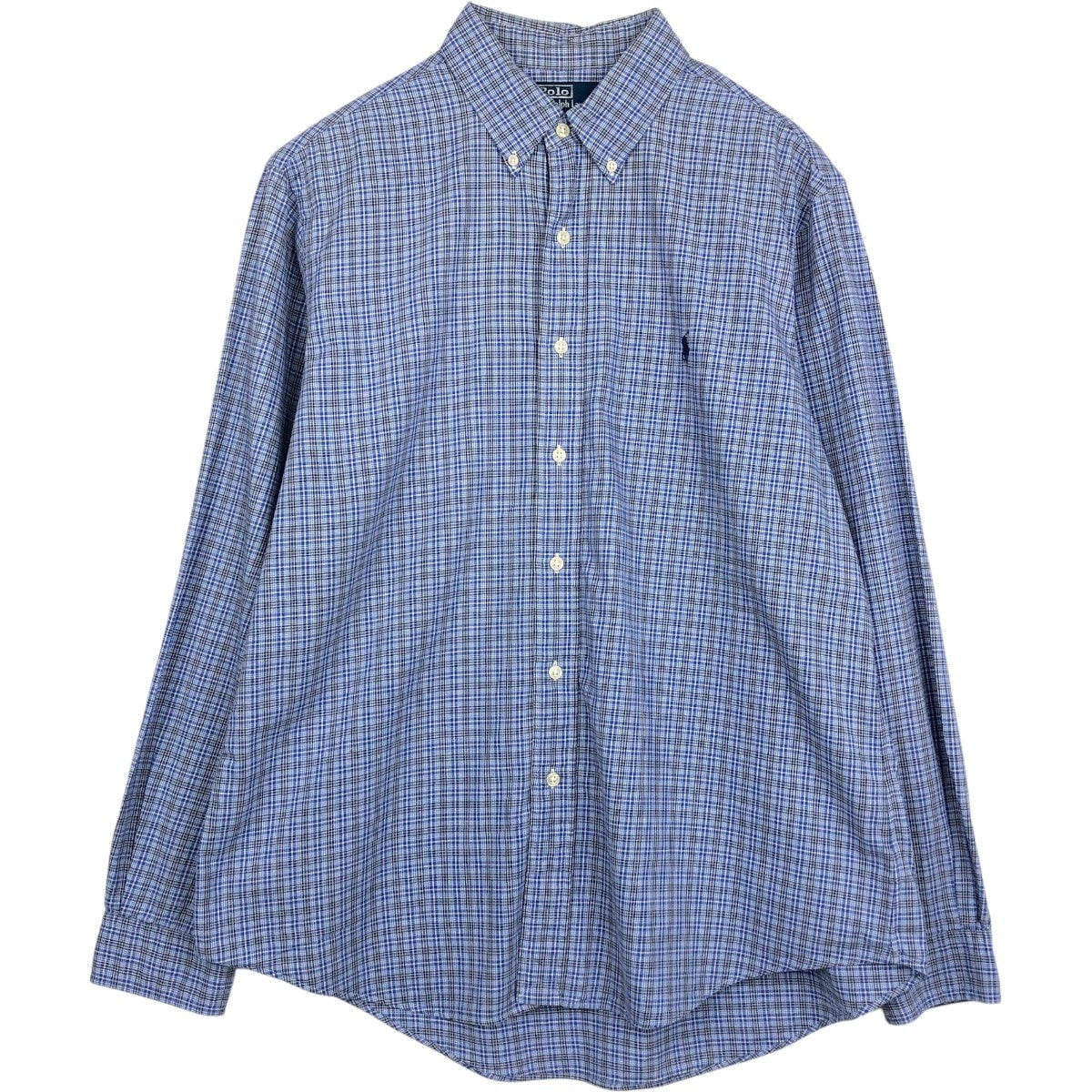 古着 ラルフローレン Ralph Lauren POLO by Ralph Lauren CUSTOM FIT 長袖 ボタンダウンチェックシャツ メンズXL相当/eaa659356