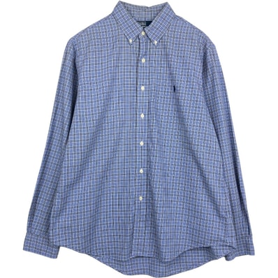 古着 ラルフローレン Ralph Lauren POLO by Ralph Lauren CUSTOM FIT 長袖 ボタンダウンチェックシャツ メンズXL相当/eaa659356