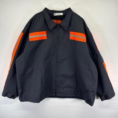 古着 レッドキャップ RED KAP ジャケット フルジップ リフレクター 中綿 大きいサイズ ワーク 4XL グレー系 メンズ