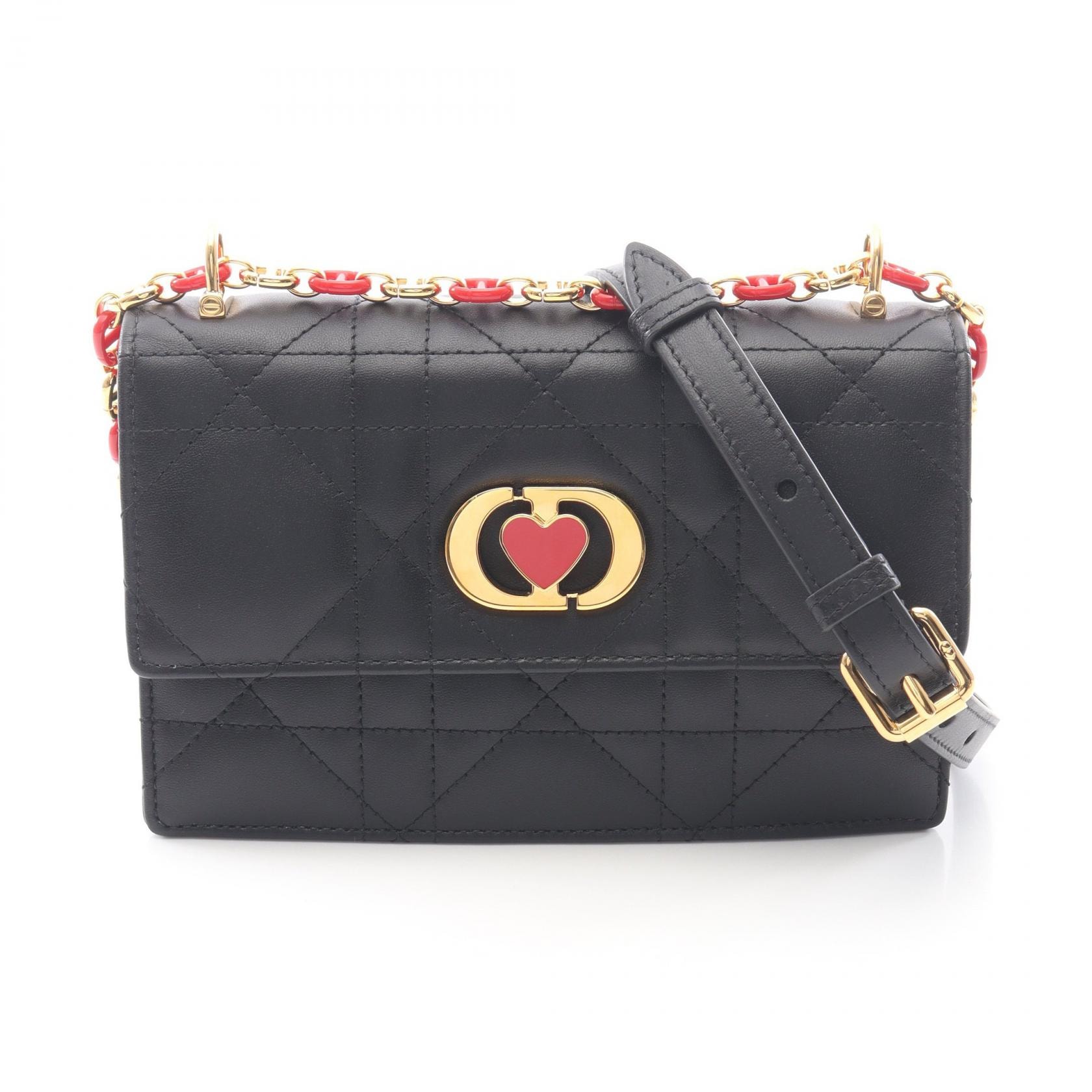 ディオール Dior MISS CARO ショルダーバッグ バッグ レザー レディース ブラック系 S5169UDAX 【中古】