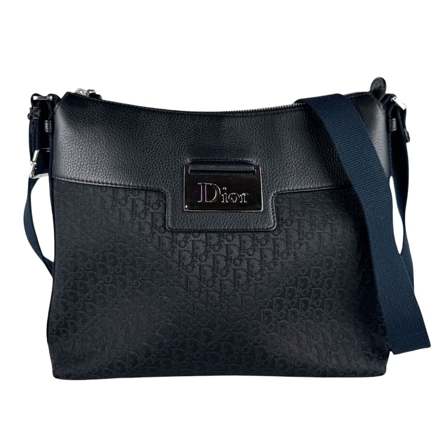 クリスチャンディオール Christian Dior ショルダーバッグ キャンバス/レザー ブラック レディース【中古】 z10507