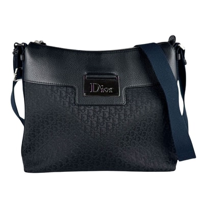クリスチャンディオール Christian Dior ショルダーバッグ キャンバス/レザー ブラック レディース【中古】 z10507