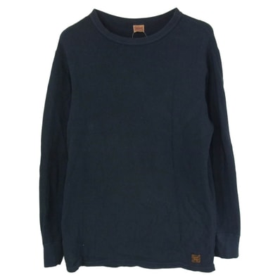 DELUXE デラックス Tシャツ THERMAL PLAIN ミリタリー サーマル 長袖 Tシャツ カットソー ネイビー系 XL【中古】