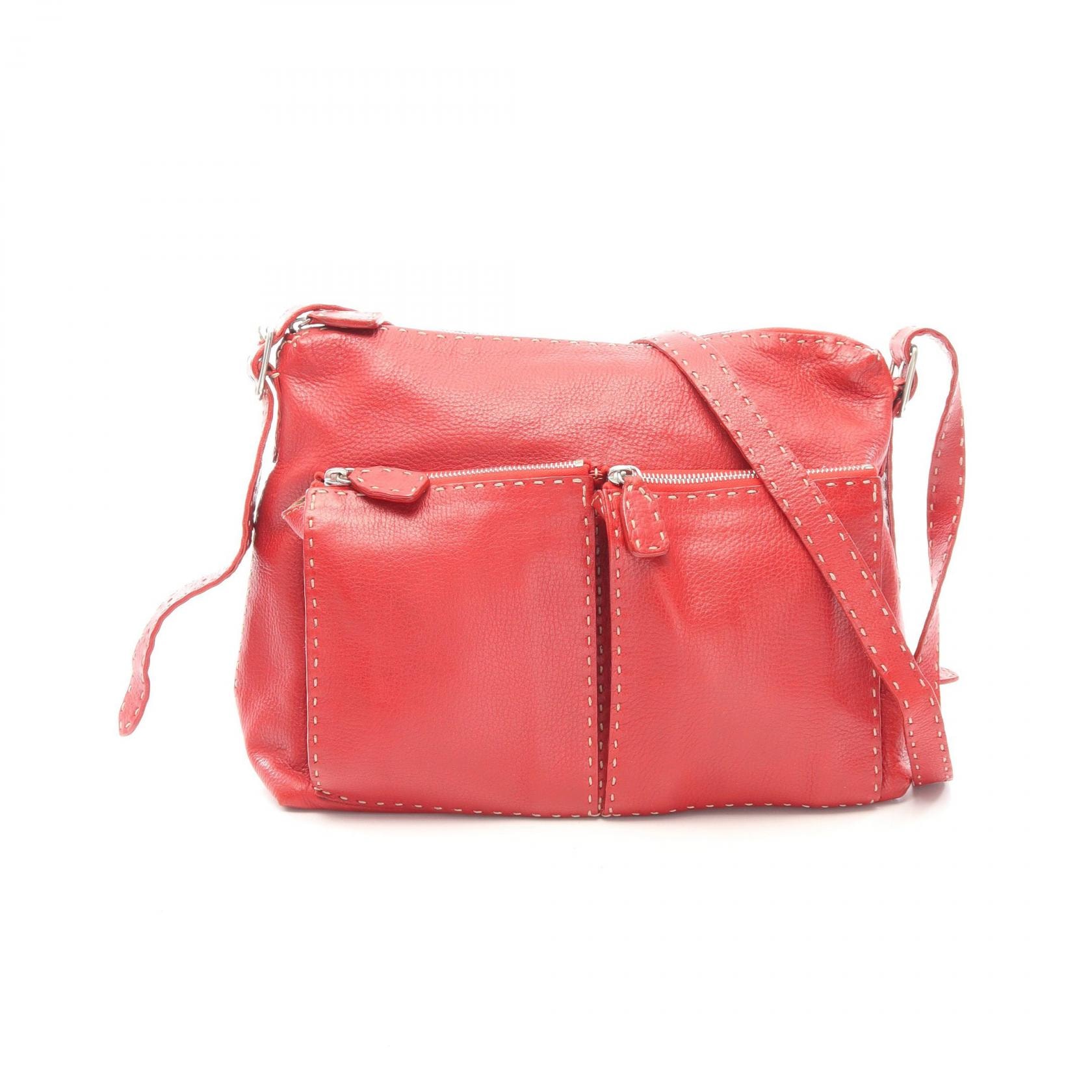 フェンディ FENDI セレリア ショルダーバッグ バッグ レザー レディース レッド系 【中古】