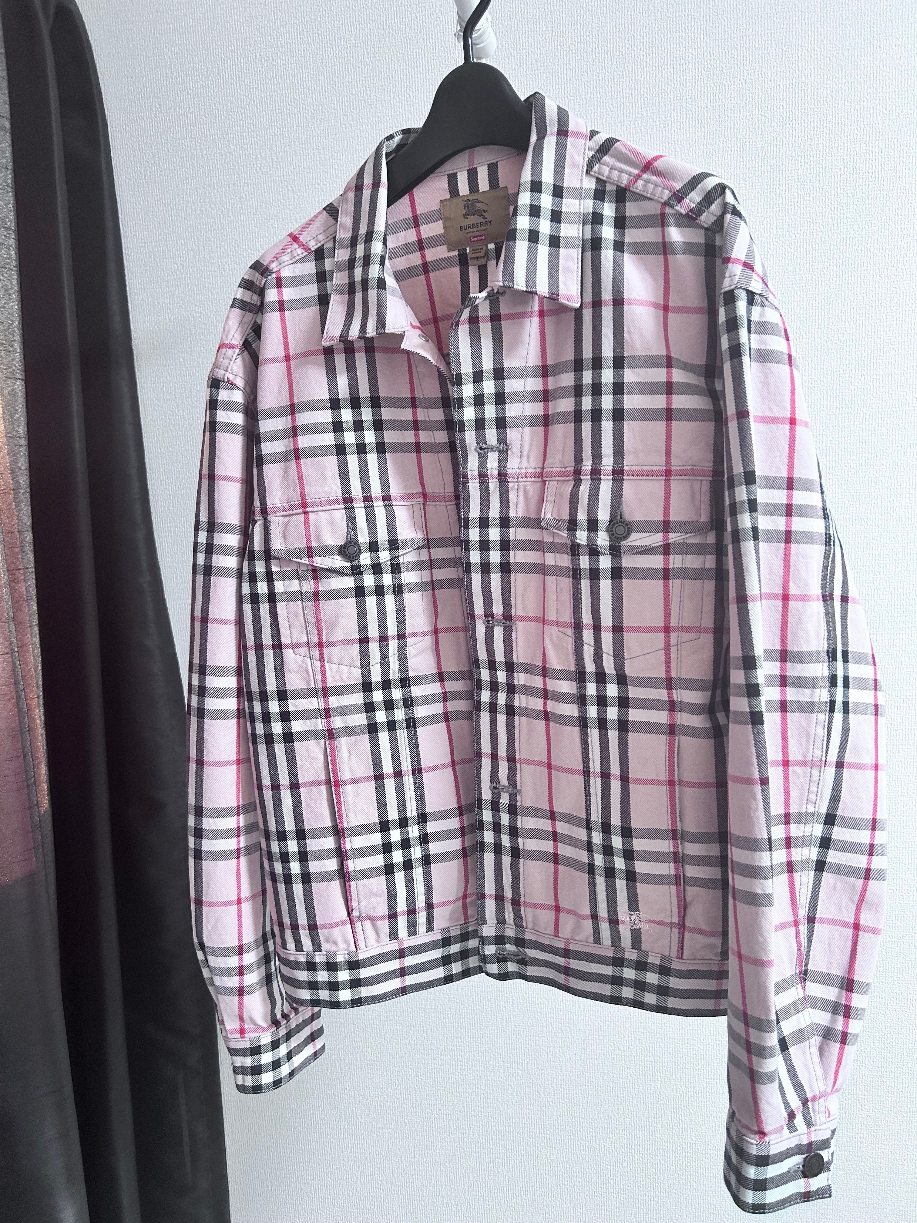 Supreme / Burberry Denim Trucker Jacket "Pink"