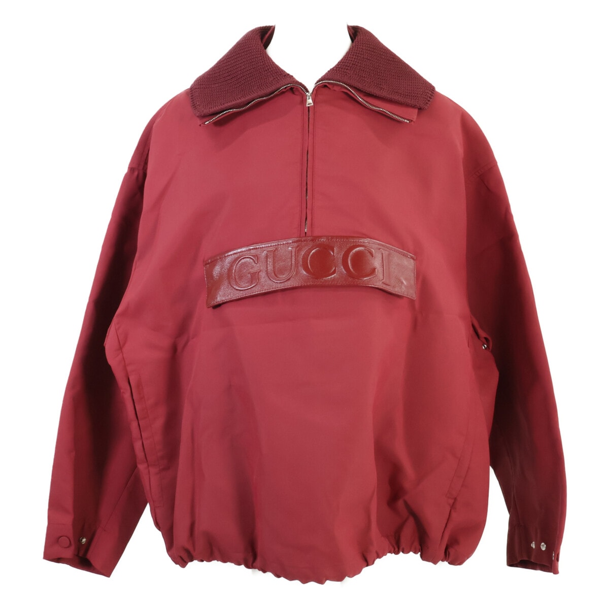 グッチ 【新品同様/国内正規】816904 エンボス加工 ギャバジン ハーフジップ ボンバージャケット 38