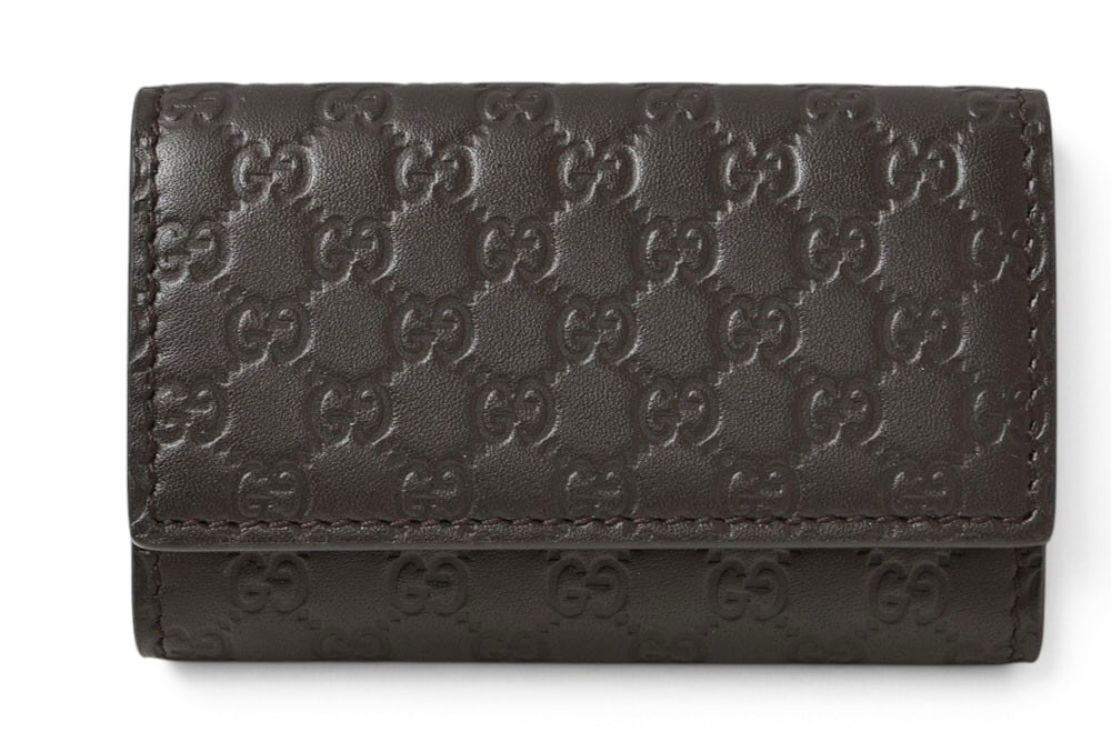 グッチ 未使用 キーケース/キーホルダー GUCCI 6連 マイクログッチシマ ユニセックス ダークブラウン アウトレット【中古】