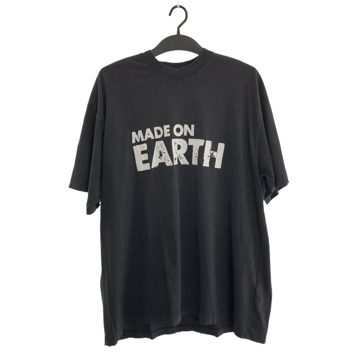 VETEMENTS ヴェトモン MADE ON EARTH サイズS ブラック 黒 コットン 半袖Tシャツ クルーネック 604007 【中古】