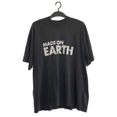 VETEMENTS ヴェトモン MADE ON EARTH サイズS ブラック 黒 コットン 半袖Tシャツ クルーネック 604007 【中古】
