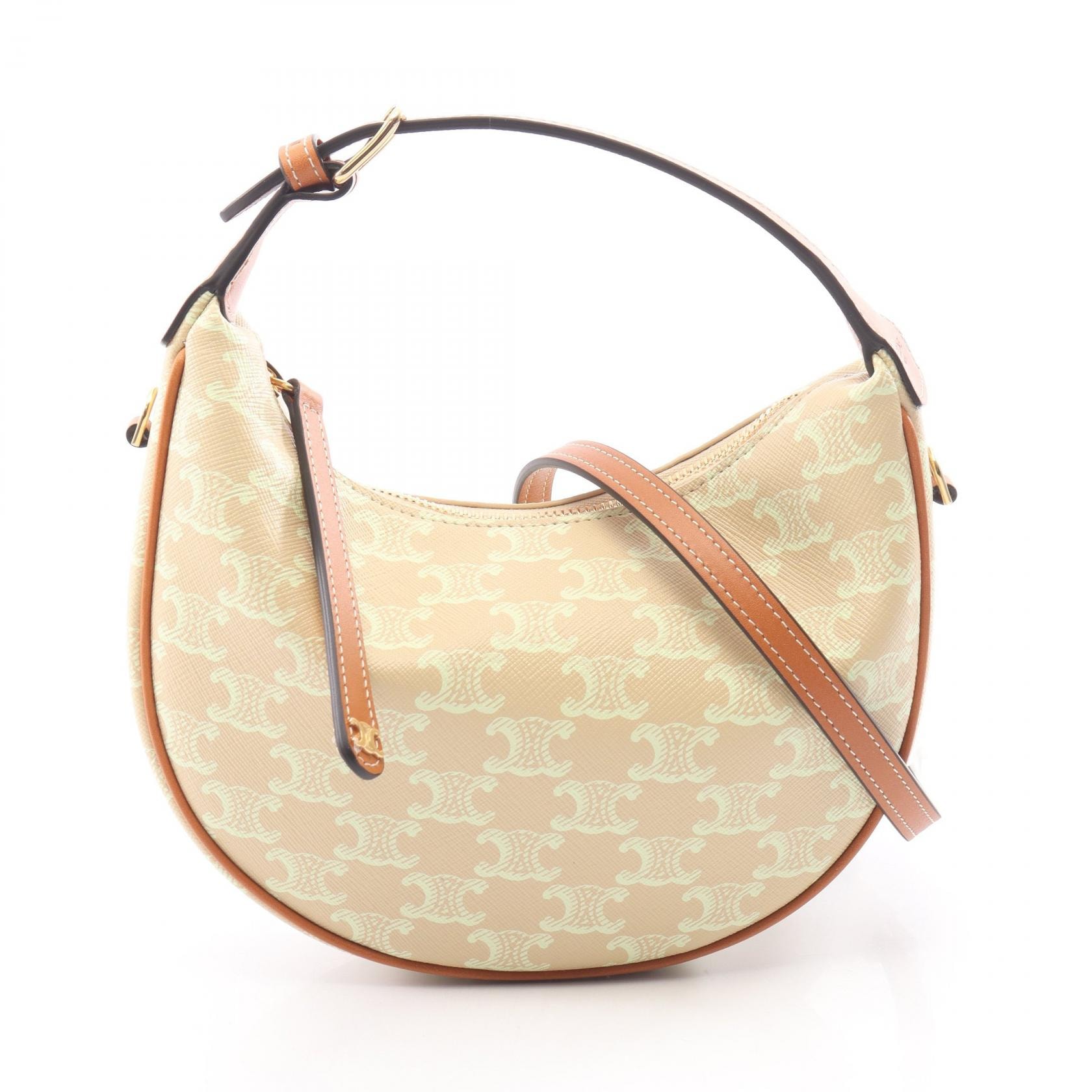 セリーヌ CELINE ティーン CELINE ルル 2WAY ハンドバッグ バッグ PVCコーティングキャンバス レザー レディース ベージュ系 / ブラウン系 120723H85GJQ4 【新品】