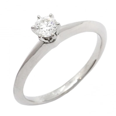 【6jdb0422-32】ティファニー リング ソリティア 1PD Pt950 プラチナ ダイヤモンド 0.23ct 12.5号【中古】レディース
