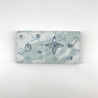 LOUIS VUITTON(ルイ・ヴィトン) ポルトフォイユ ブラザ モノグラム アクアガーデン M82306 長財布 ライトブルー×ホワイト