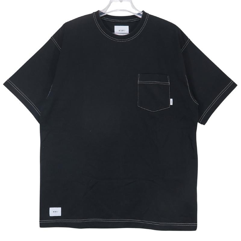 WTAPS ダブルタップス 21AW BLANK/SS/COPO 212ATDT-CSM08 ブランク ショートスリーブ Tシャツ ブラック 半袖 カットソー サイズ02(M)