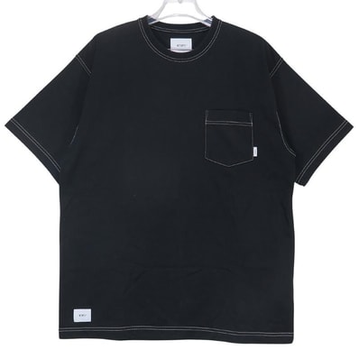 WTAPS ダブルタップス 21AW BLANK/SS/COPO 212ATDT-CSM08 ブランク ショートスリーブ Tシャツ ブラック 半袖 カットソー サイズ02(M)