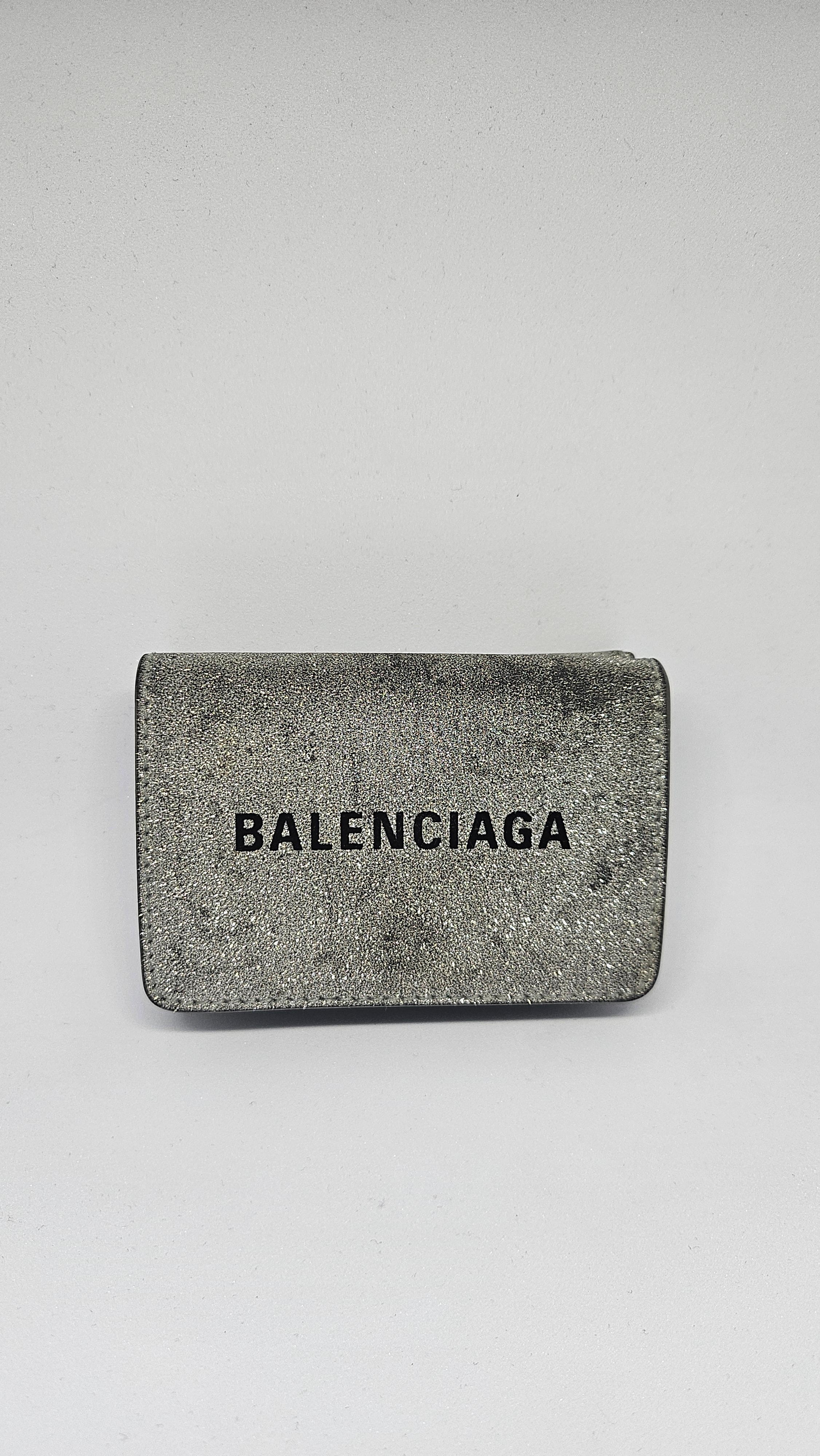 BALENCIAGA Everyday Everyday Shiny Mini Wallet "Silver"