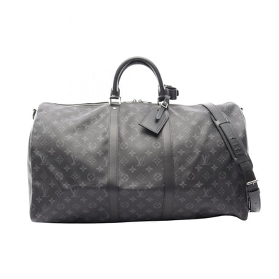 ルイ・ヴィトン LOUIS VUITTON キーポル バンドリエール55 モノグラムエクリプス 2WAY ボストンバッグ バッグ PVCコーティングキャンバス レザー メンズ ブラック系 M40605 【中古】