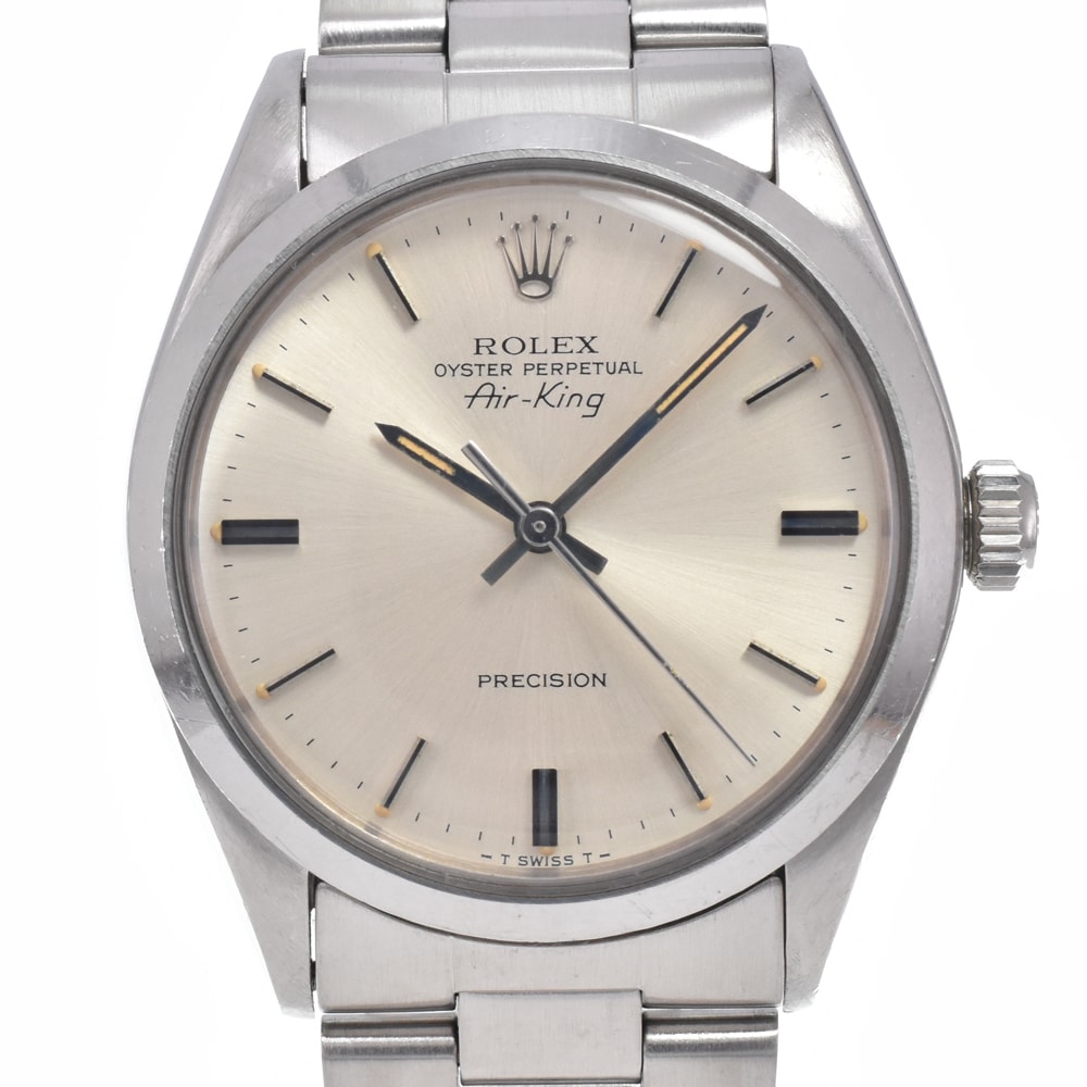 ロレックス ROLEX 5500 ヴィンテージ オイスターパーペチュアル エアキング Cal.1520 シルバー 自動巻き メンズ 良品 腕時計 I#150655