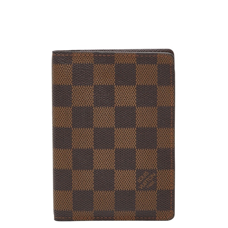ルイ ヴィトン ダミエ クーヴェルテュール パスポール パスポートケース N60189 ブラウン PVC レザー レディース LOUIS VUITTON 【中古】
