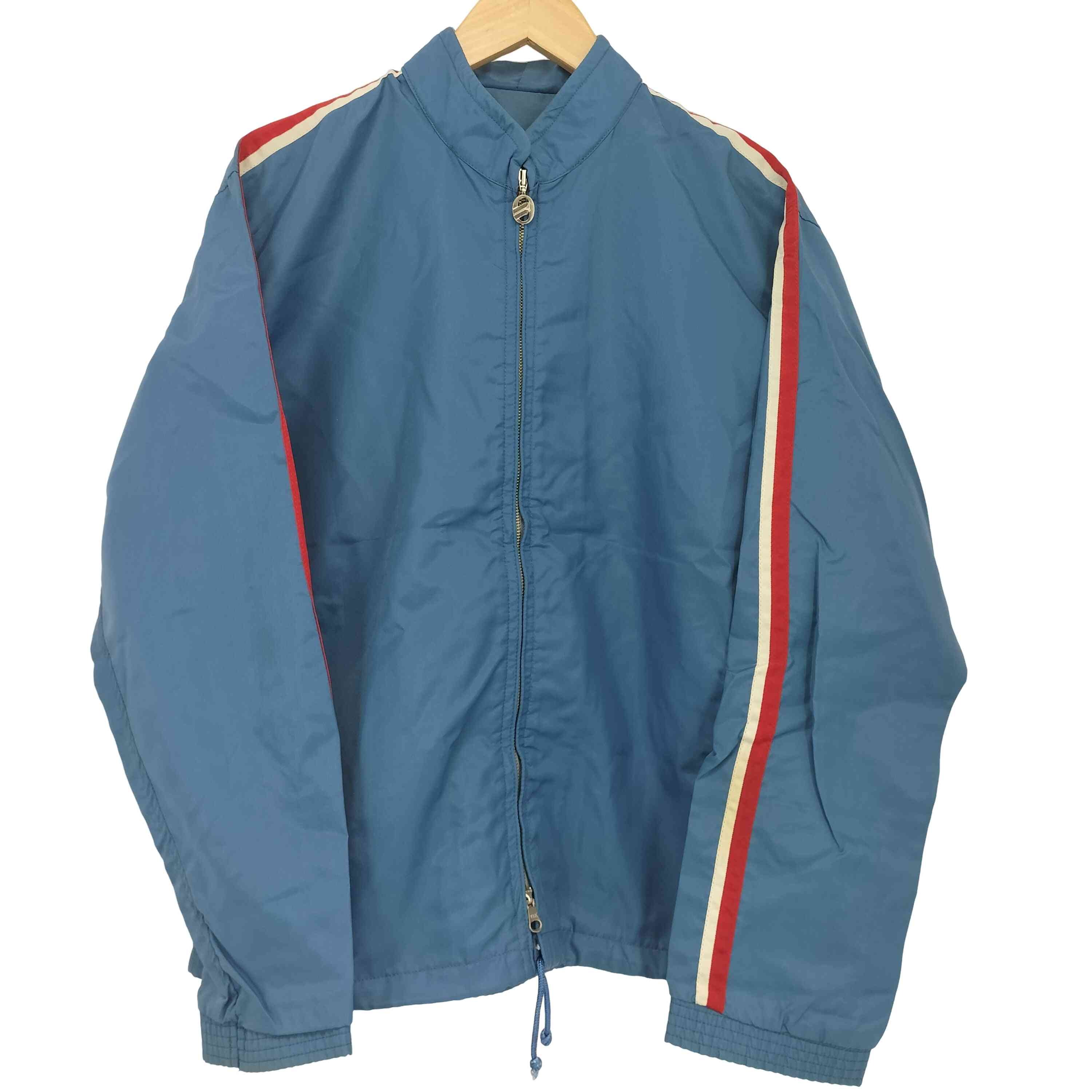 80-90s OLD フード付き ライン ナイロン ジップアップジャケット【1140501661078】