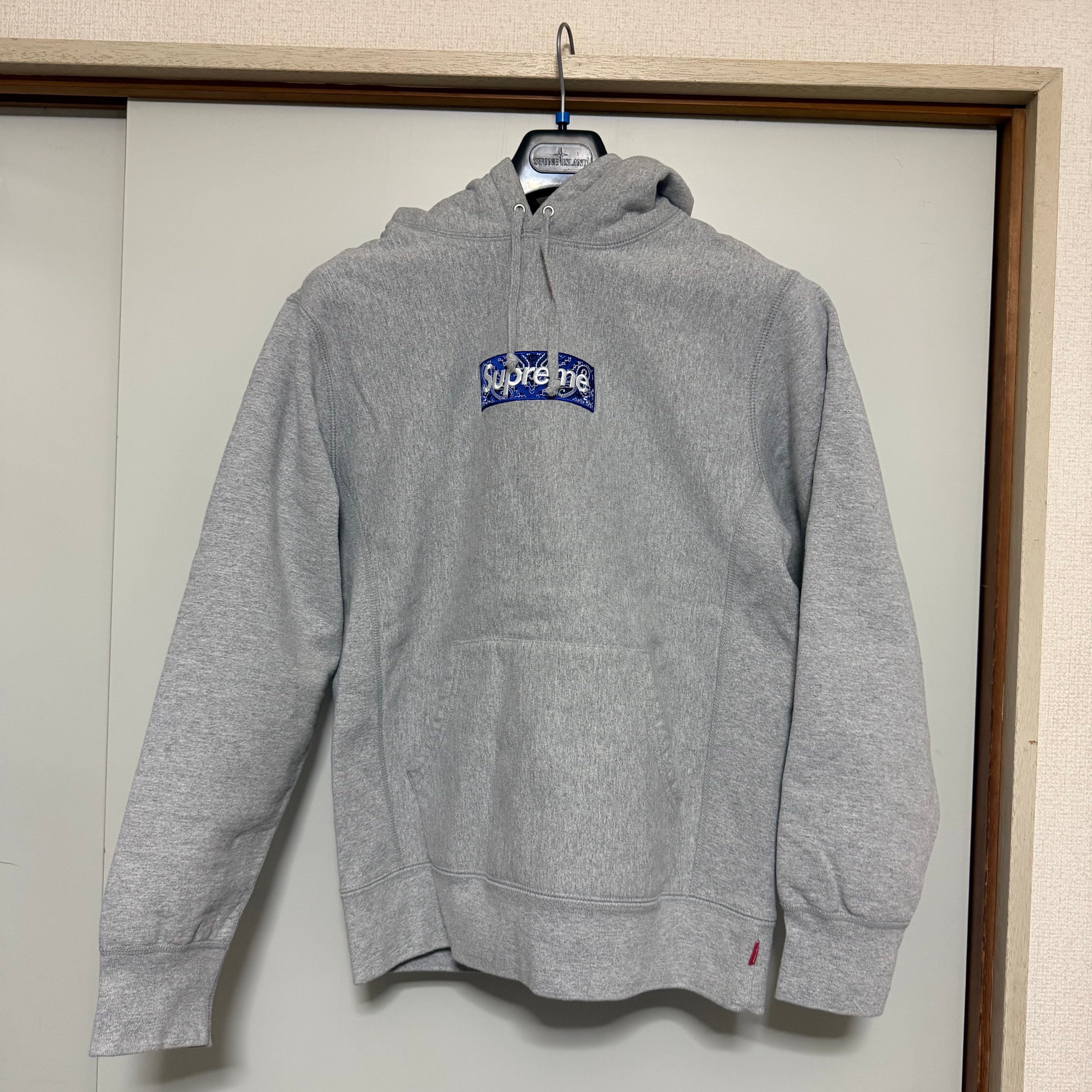Supreme Bandana Box Logo Hooded Sweatshirt "Grey"