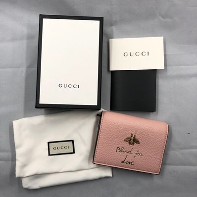 GUCCI Animalier Bee Small Wallet "Pink"