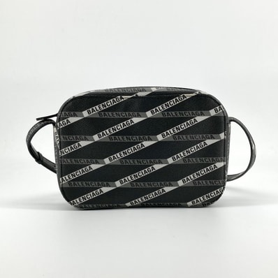 BALENCIAGA(バレンシアガ) エブリデイ カメラバッグ レザー シルバー金具 552370 ショルダーバッグ ブラック×グレー×ホワイト