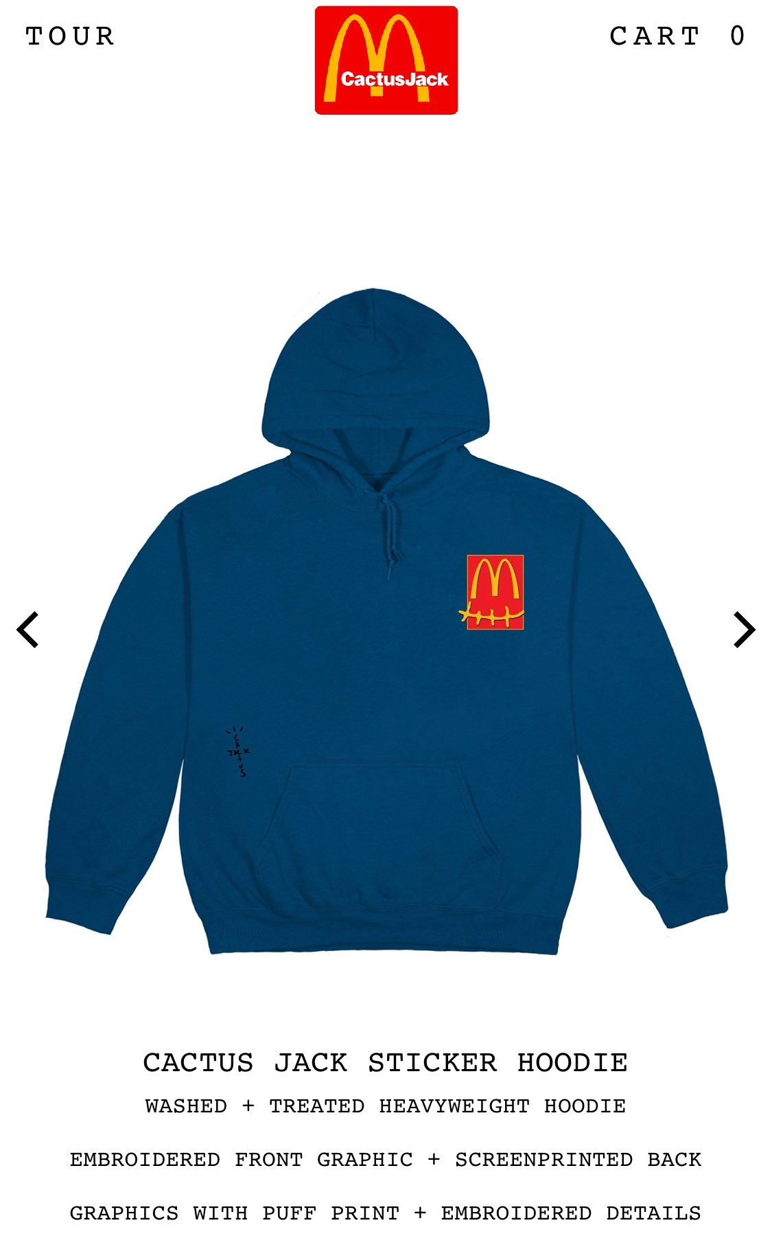 Travis Scott Cactus Jack x McDonald's Cactus Pack Sticker Hoodie "Brown"