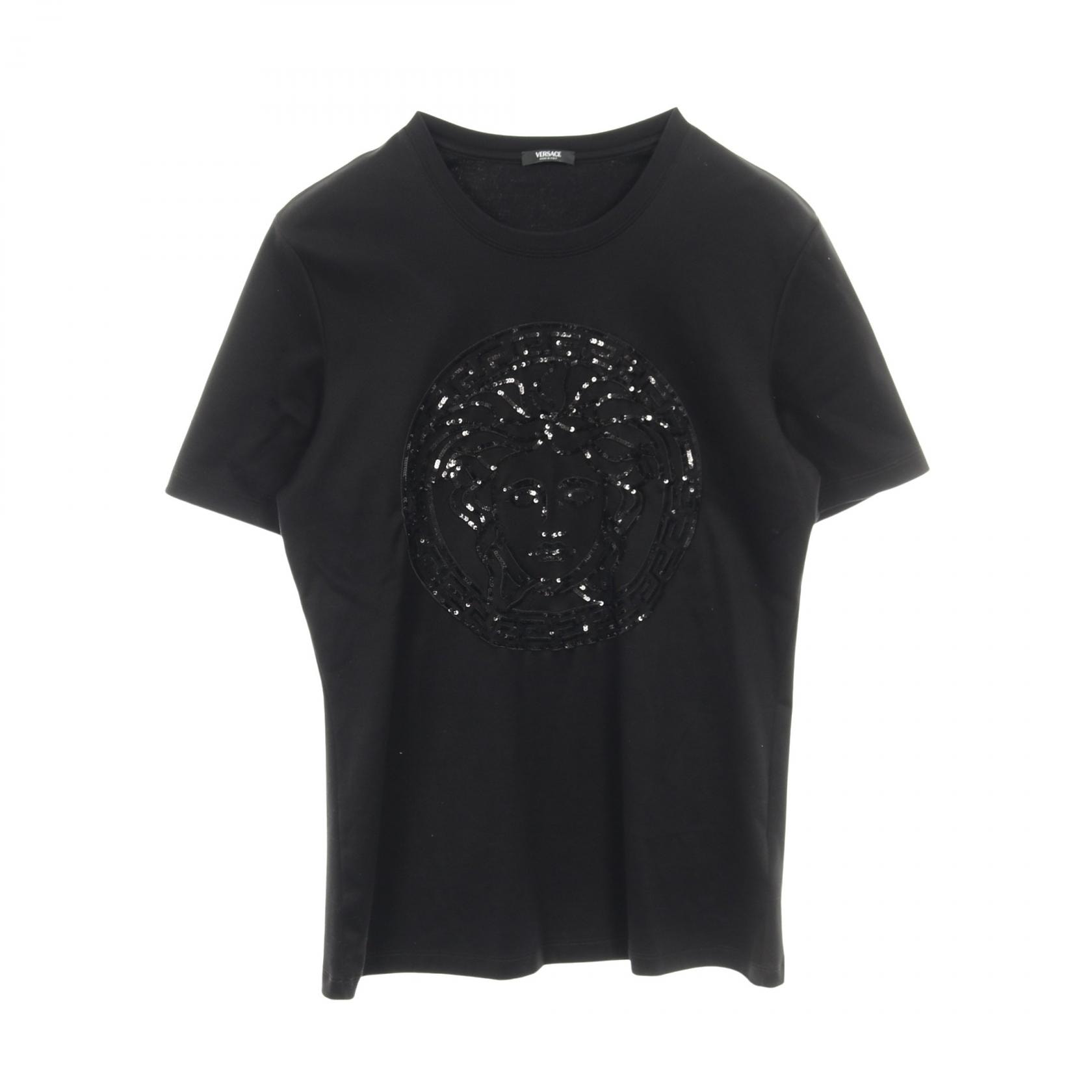 ヴェルサーチ VERSACE メデューサ カットソー 衣料品 トップス コットン レディース ブラック系 【中古】