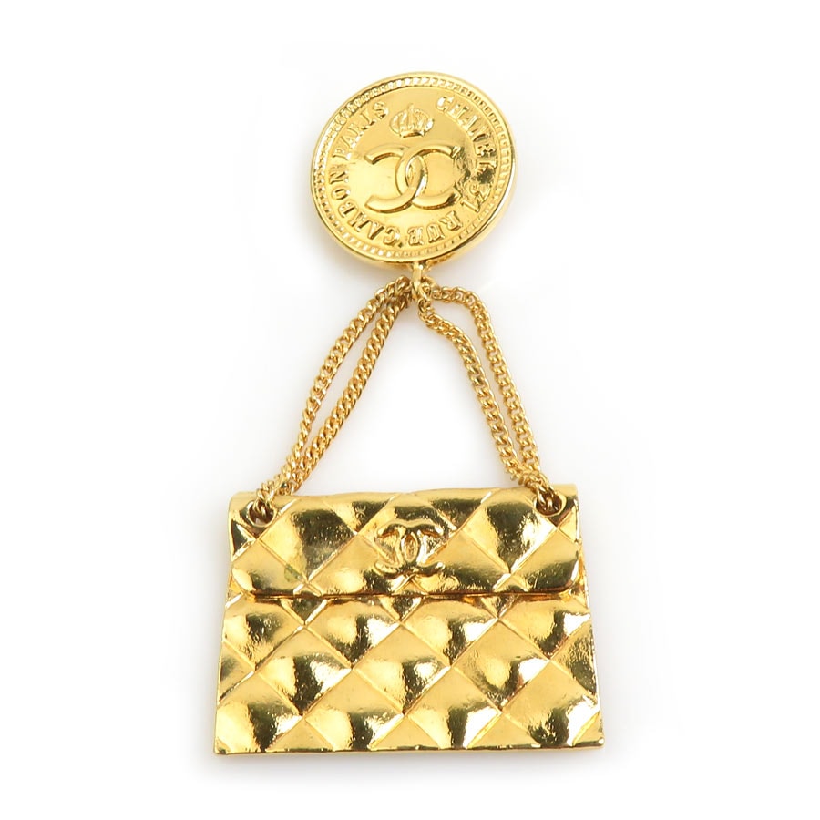 シャネル CHANEL ブローチ ココマーク バッグモチーフ メタル ゴールド レディース【中古】 e61202i