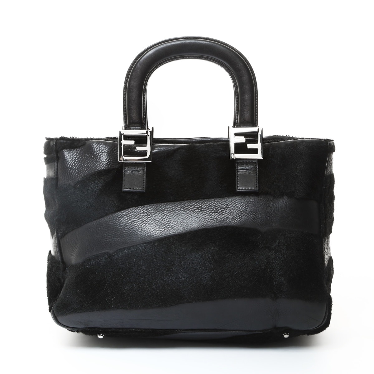 フェンディ FENDI ハラコ ファー レザー ハンドバッグ【中古】