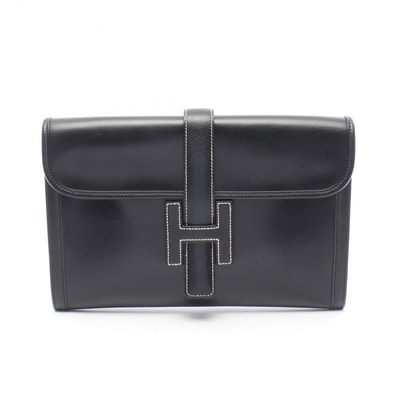 エルメス HERMES ジジェPM セカンドバッグ クラッチバッグ バッグ カーフ(牛革) ボックスカーフ レディース ブラック系 【中古】